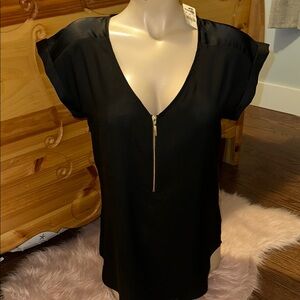 Express Black Zippered Women's Top